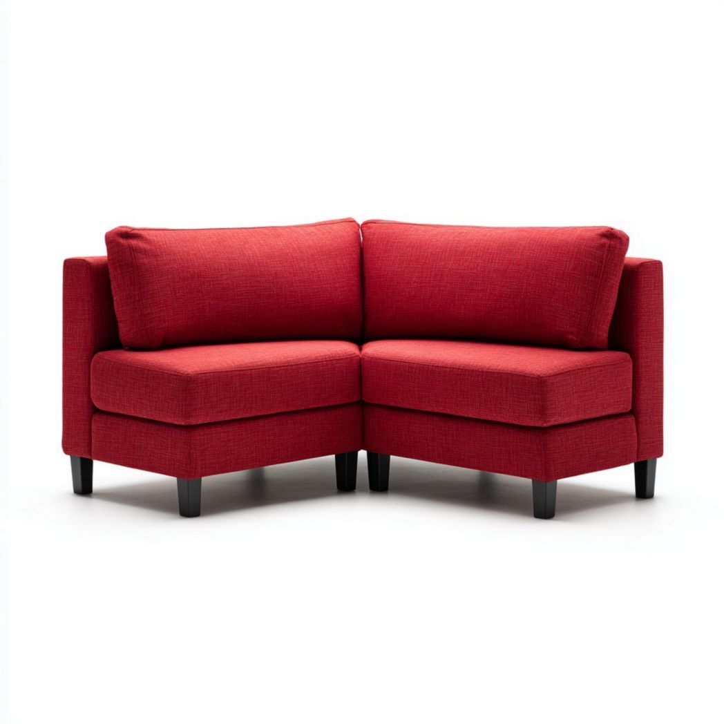 Hoekbank van stof voor de woonkamer - 80 x 80 x 70